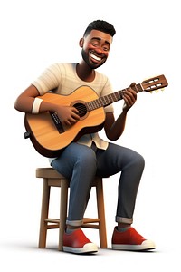 Guitar musician sitting chair. AI generated Image by rawpixel.