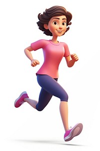 Jogging cartoon white background determination. AI generated Image by rawpixel.
