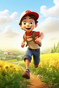 Cartoon agriculture landscape happiness. AI generated Image by rawpixel.