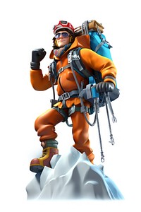 Cartoon mountaineering snowboarding protection. AI generated Image by rawpixel.