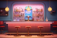 Bar furniture cartoon chair. AI generated Image by rawpixel.