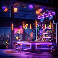 Bar nightclub lighting cartoon. AI generated Image by rawpixel.