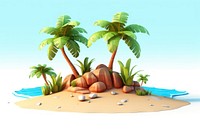 Beach outdoors cartoon nature. AI generated Image by rawpixel.