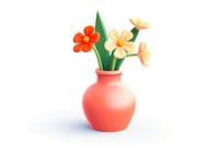 Flower vase cartoon blossom. AI generated Image by rawpixel.