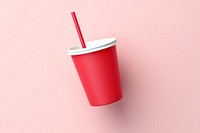 Cup straw drink red. 