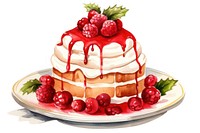 Dessert raspberry cream fruit. AI generated Image by rawpixel.