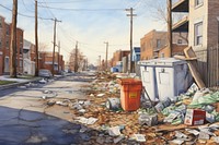 Street city garbage road.