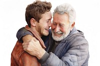 Adult hugging beard smile. AI generated Image by rawpixel.