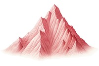 Mountain drawing red white background. 