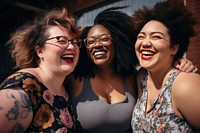Laughing portrait outdoors glasses. AI generated Image by rawpixel.