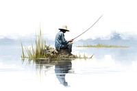 Fishing fisherman outdoors adult. AI generated Image by rawpixel.