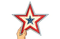 Symbol hand star white background. 