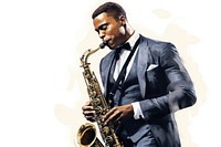 Saxophone adult man saxophonist. AI generated Image by rawpixel.