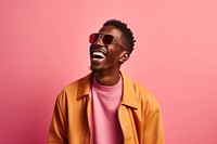 Laughing sunglasses adult man. 