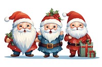 Christmas cartoon white background togetherness. 