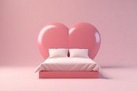 Bed furniture bedroom heart. AI generated Image by rawpixel.
