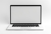 Laptop computer screen white background. 