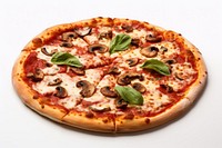 Pizza food white background mozzarella. 