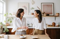 Coffee adult women togetherness. 