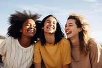 Laughing outdoors adult women. AI generated Image by rawpixel.