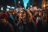 Protest street adult women. 