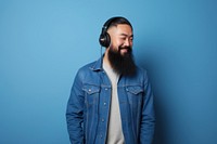 Headphones headset beard adult. 