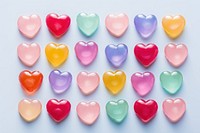 Heart shaped candy confectionery background