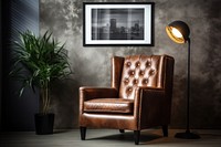 Armchair furniture leather frame. 