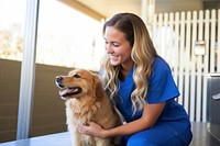 Veterinarian dog smiling mammal. 