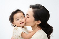 Kissing portrait toddler holding. 