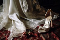 Wedding dress footwear shoe. 