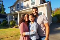 Family cheerful portrait adult. 