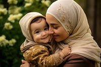 Portrait outdoors toddler kissing. 