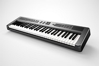 Keyboard piano electronic keyboard white background. 