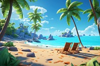 Beach landscape outdoors vacation. AI generated Image by rawpixel.