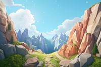 Landscape mountain outdoors cartoon. 