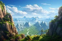 Wilderness landscape mountain outdoors. AI generated Image by rawpixel.