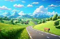 Landscape outdoors highway cartoon. 