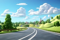 Freeway landscape outdoors highway. AI generated Image by rawpixel.