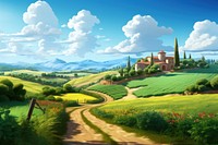 Agriculture countryside landscape grassland. AI generated Image by rawpixel.