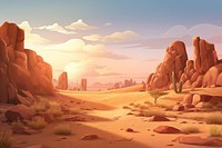 Landscape panoramic outdoors desert. 