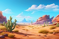 Landscape outdoors cartoon desert. 