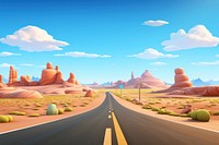 Landscape outdoors cartoon desert. AI generated Image by rawpixel.