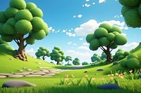 Landscape grassland panoramic outdoors. AI generated Image by rawpixel.