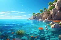 Ocean underwater landscape outdoors. AI generated Image by rawpixel.