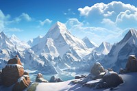 Landscape mountain outdoors glacier. AI generated Image by rawpixel.