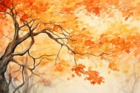 Painting maple tree backgrounds. 