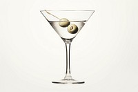 Cocktail martini drink white background. 