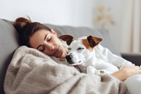 Blanket puppy comfortable relaxation. AI generated Image by rawpixel.