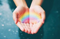 Hand holding rainbow finger. AI generated Image by rawpixel.